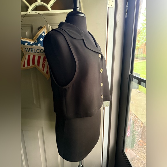 Vintage 90s Liz Claiborne semi sheer sleeveless button tank vest, size 10 - Picture 4 of 9